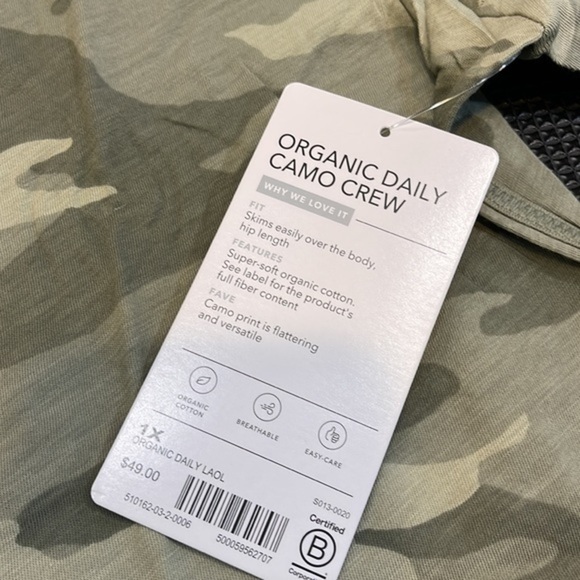NWT Athleta Active Organic Short Sleeve Daily Camo Crew Tee - Picture 3 of 6